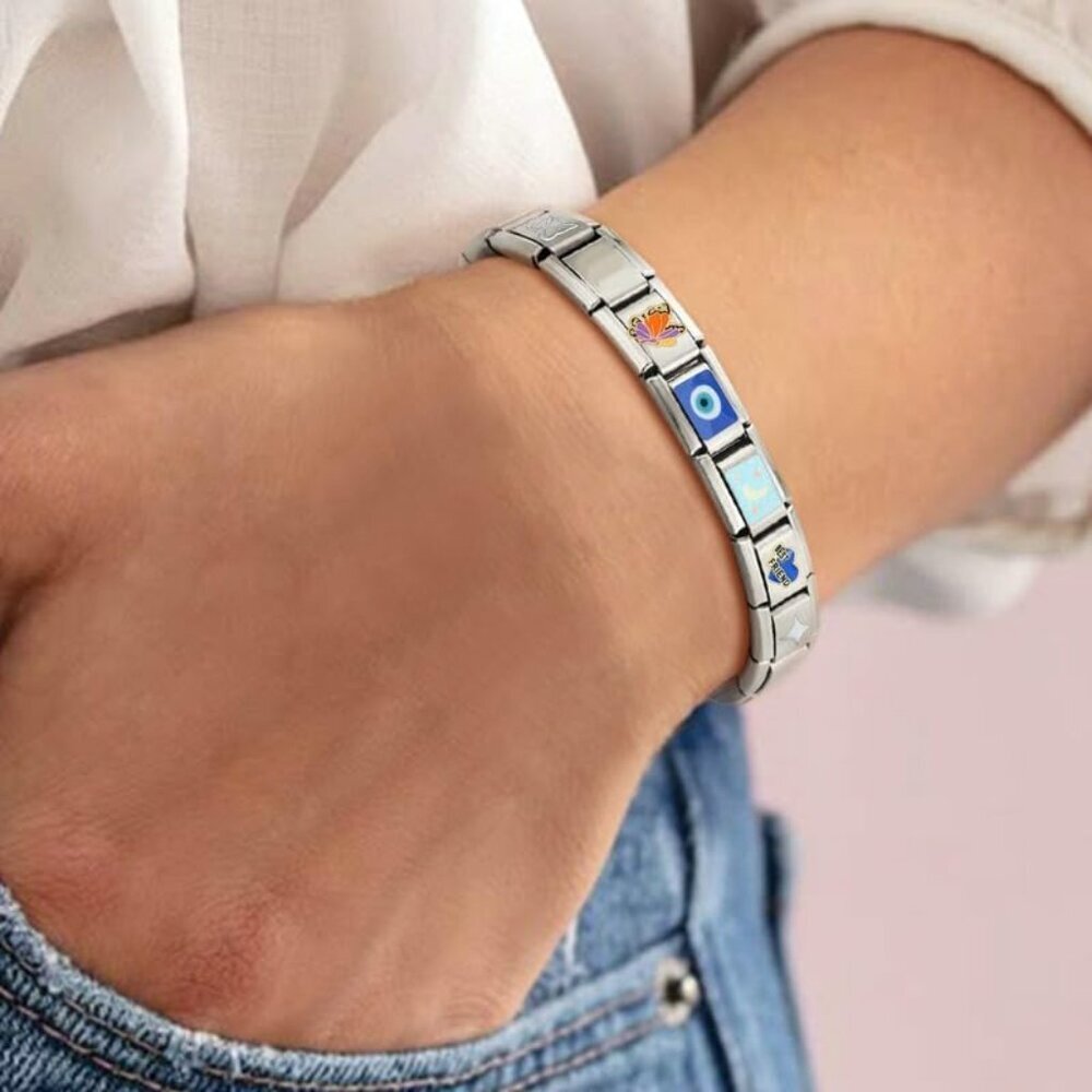 Italian Charms Bracelet Sets with 1Pcs Starter Brascelet 9Pcs Charms 9mm Italian - Picture 3 of 7